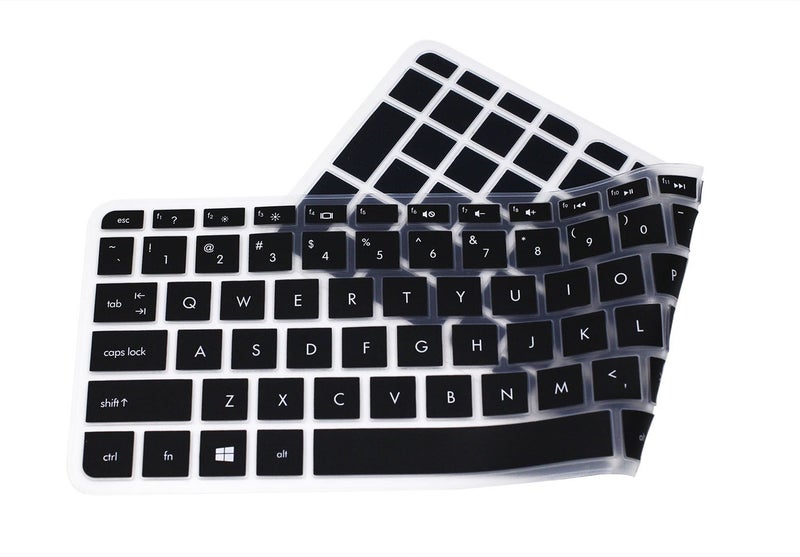 UHamn Silicone Keyboard Cover Skin Compatible with 15.6" HP Pavilion 15-ab 15-ac 15-ae 15-af 15-an 15-ak 15-as 15-ay 15-au 15-ba 15-bc 15-bk 15-ax Series, HP Envy x360 m6-ae151dx m6-p113dx m6-w (Black) - Image 2